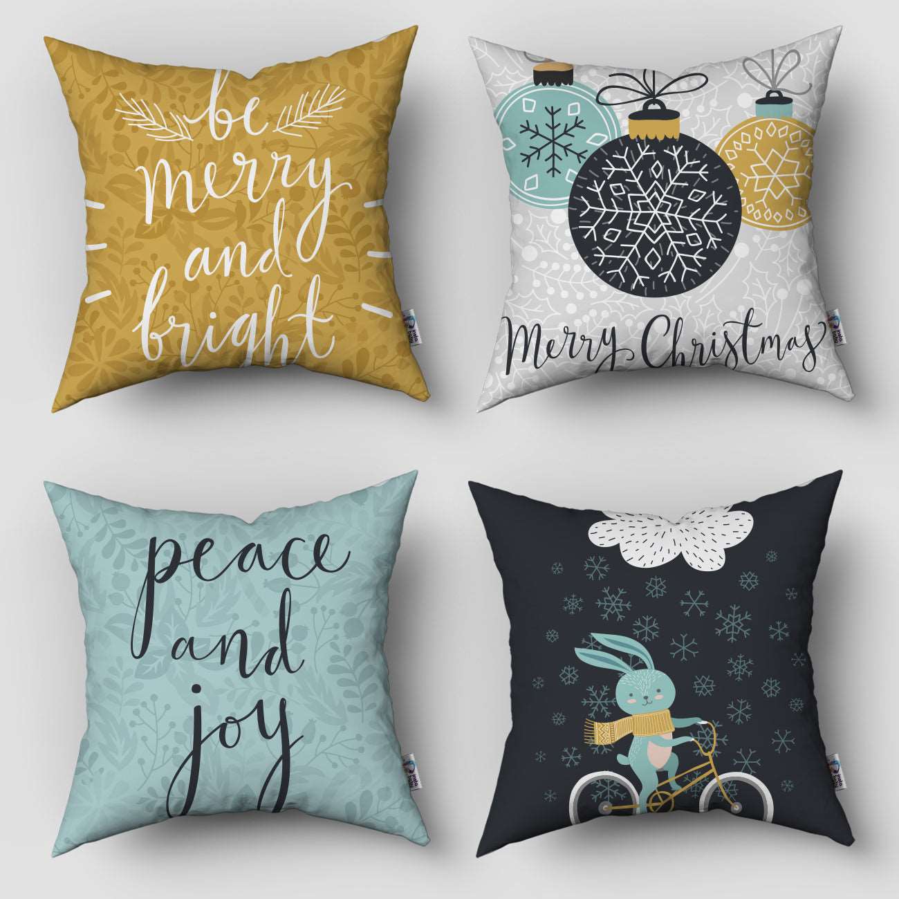 2024 New Year Digital Printed 4-Piece Cushion Cover Set - Holiday Series, Model 156, Festive and Stylish!
